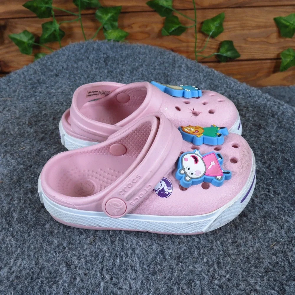 Crocs‎ Classic Peppa Pig Toddler Girl Casual Clogs Size 4-5C Play Pink Synthetic